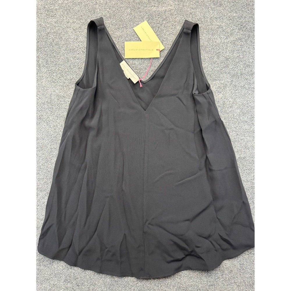 Stella McCartney Tank Top Womens 38 Black V-Neck Lightweight Stretch Pullover